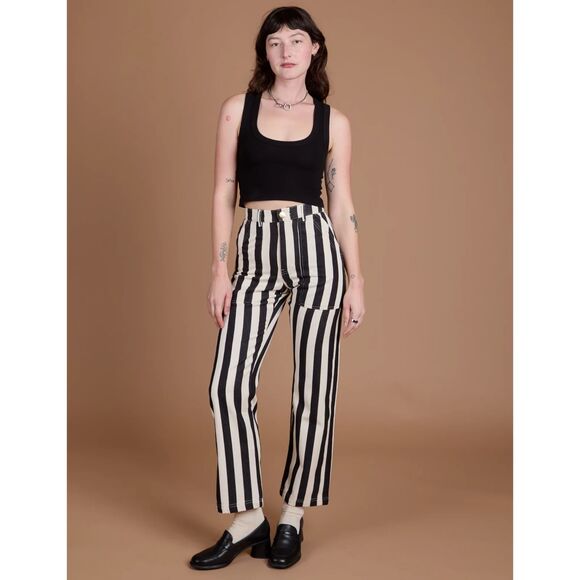 Big Bud Press Pants - NEW Big Bud Press Work Pant in Black / White Stripe Size XS Without Tags